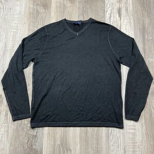 Patrick Assaraf Shirt Long Sleeve Extrafine Merino Wool gray Size XL FLAWS PULLS